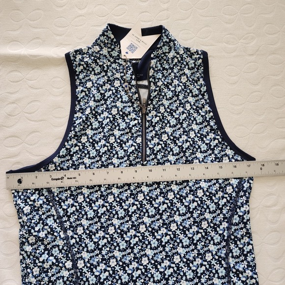 NWT 1764 Signature Sleeveless Floral Polo Top M Blue Tennis Golf Pickleball - Picture 13 of 14